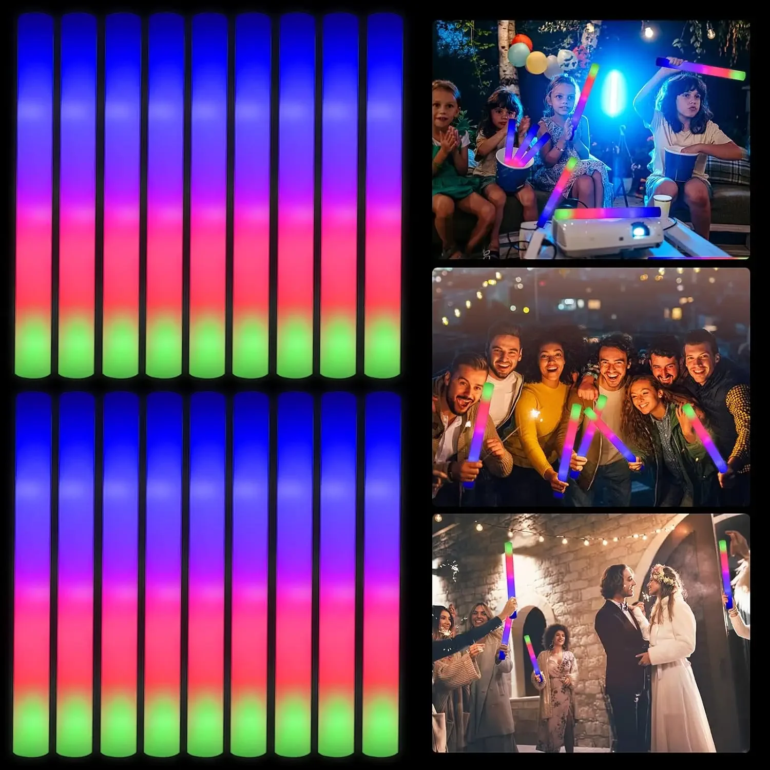 2Z-50PCS Bastoncini Luminosi a - Flashing Led Foam Sticks Party recensione e prezzo